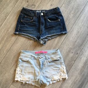 Two pairs of shorts ! One dark one light